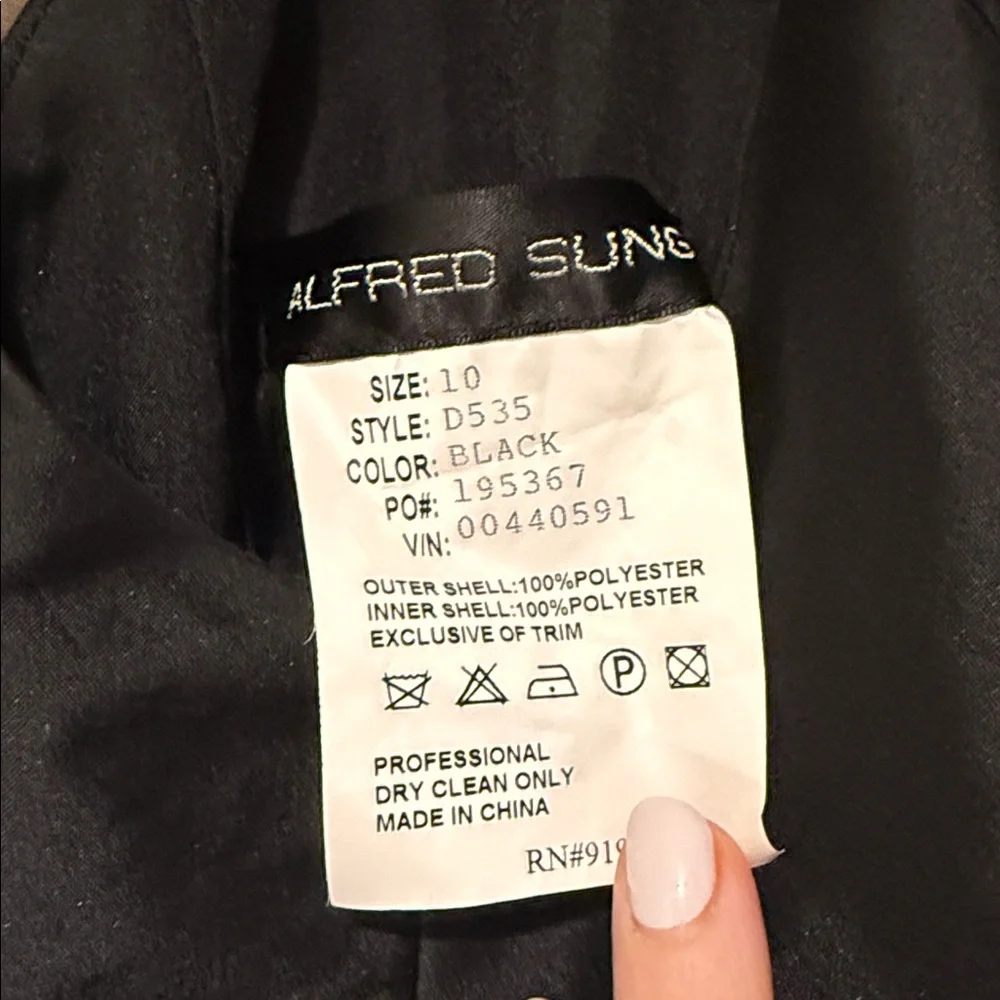 ALFRED SUNG Black Evening Dress - Picture 2 of 4